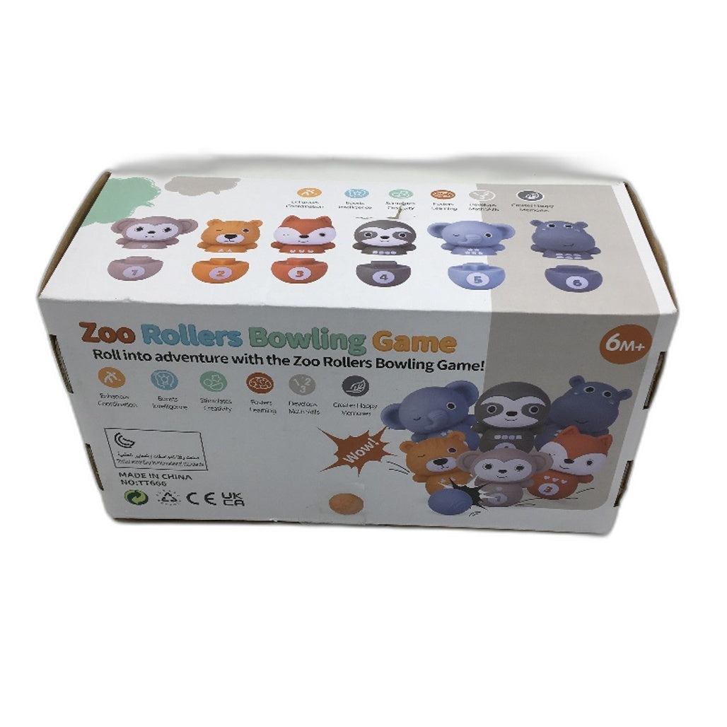Bowl-A-Rama Zoo Animal Rollers Bowling Game Set Ages 6 Months Plus NEW