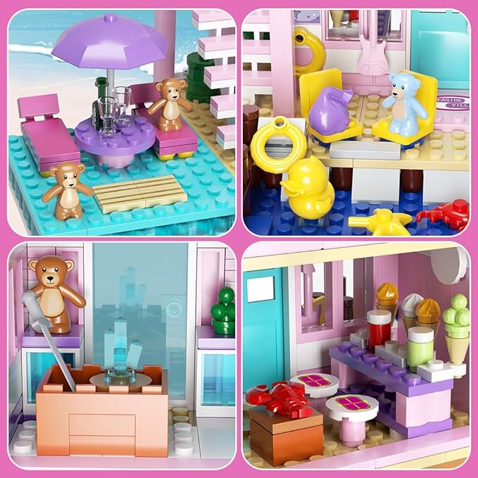 MindBox K291 1020pcs Seaside Beach House Villa Mini Building Block Set NEW