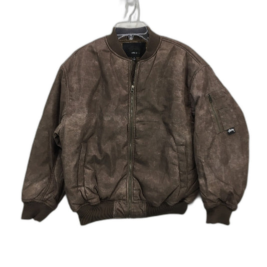 Stussy Nylon Light Brown Classic Bomber Jacket Ladies Size AU 8 NEW