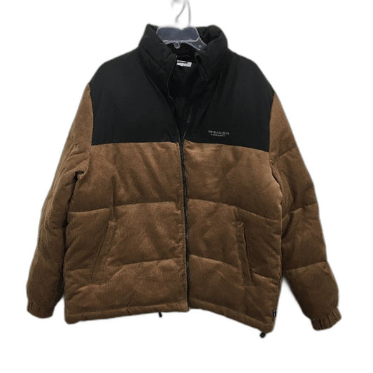 Spencer Project Corduroy Brown Panel Cord Puffer Jacket Mens Size Medium NEW