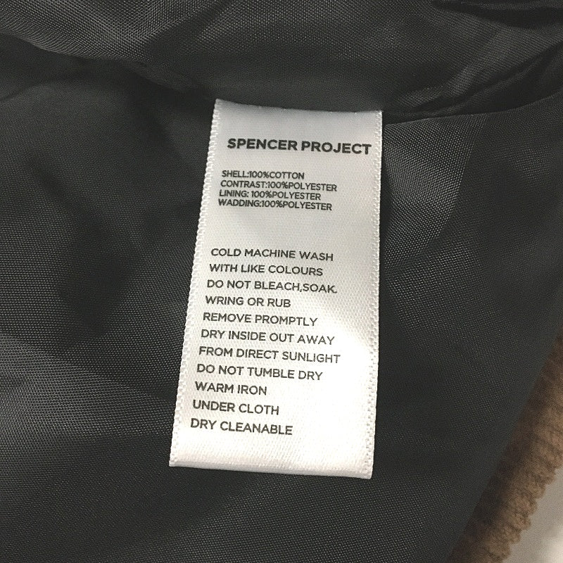 Spencer Project Corduroy Brown Panel Cord Puffer Jacket Mens Size Medium NEW