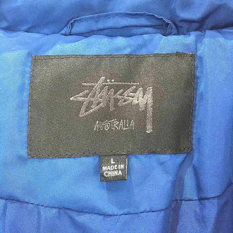 Stussy Aurora Blue Quilted Stand Up Collar Puffer Jacket Mens Size Large NEW