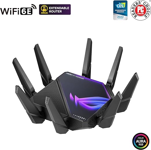ASUS ROG Rapture GT-AXE16000 WiFi 6E Quad Band Aura RGB Gaming Router EU Ver NEW