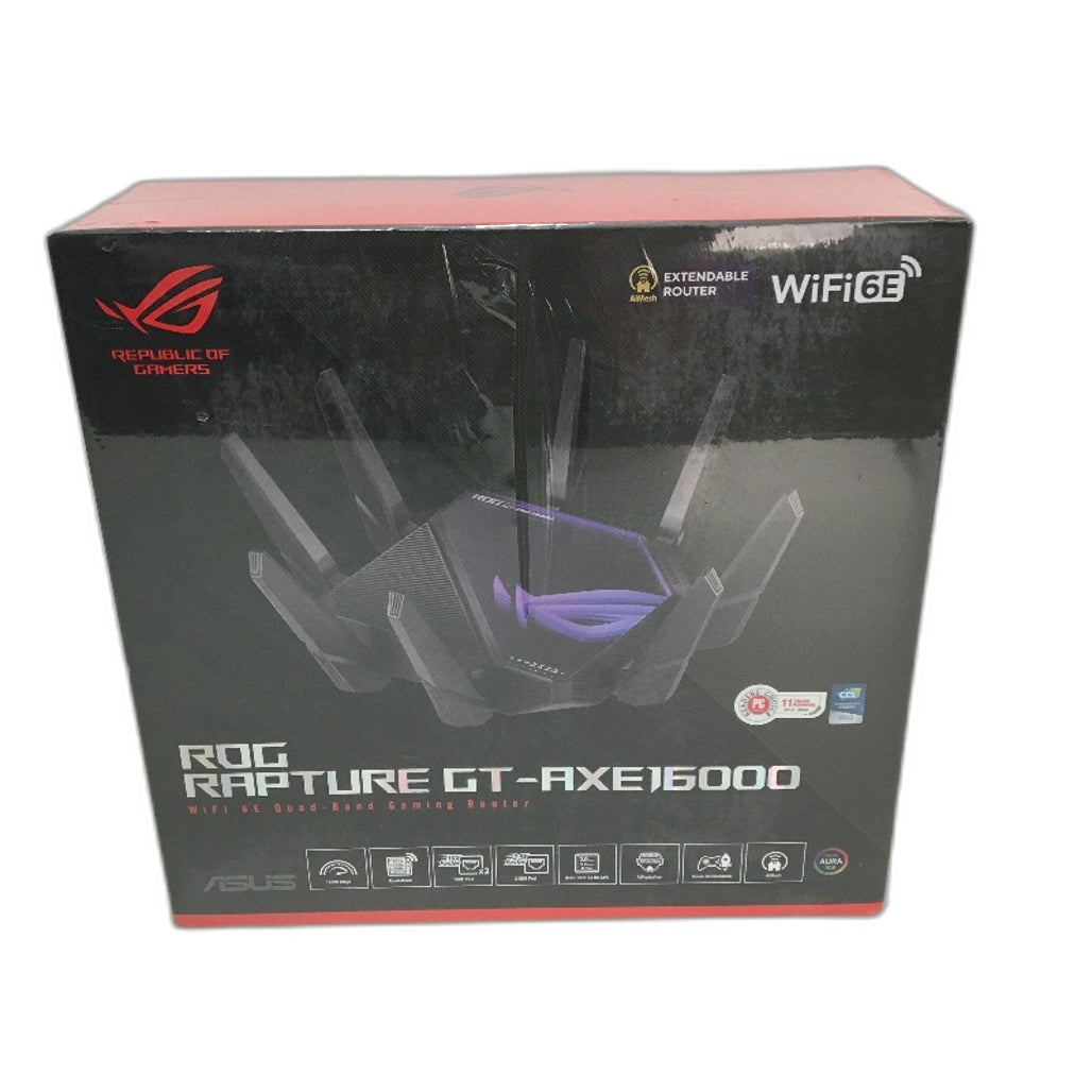 ASUS ROG Rapture GT-AXE16000 WiFi 6E Quad Band Aura RGB Gaming Router EU Ver NEW