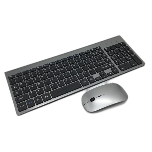 Moojay Wireless Full Sized Ultra Slim Keyboard and Mouse Combo in Silver DEMO