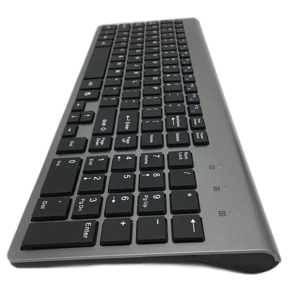 Moojay Wireless Full Sized Ultra Slim Keyboard and Mouse Combo in Silver DEMO