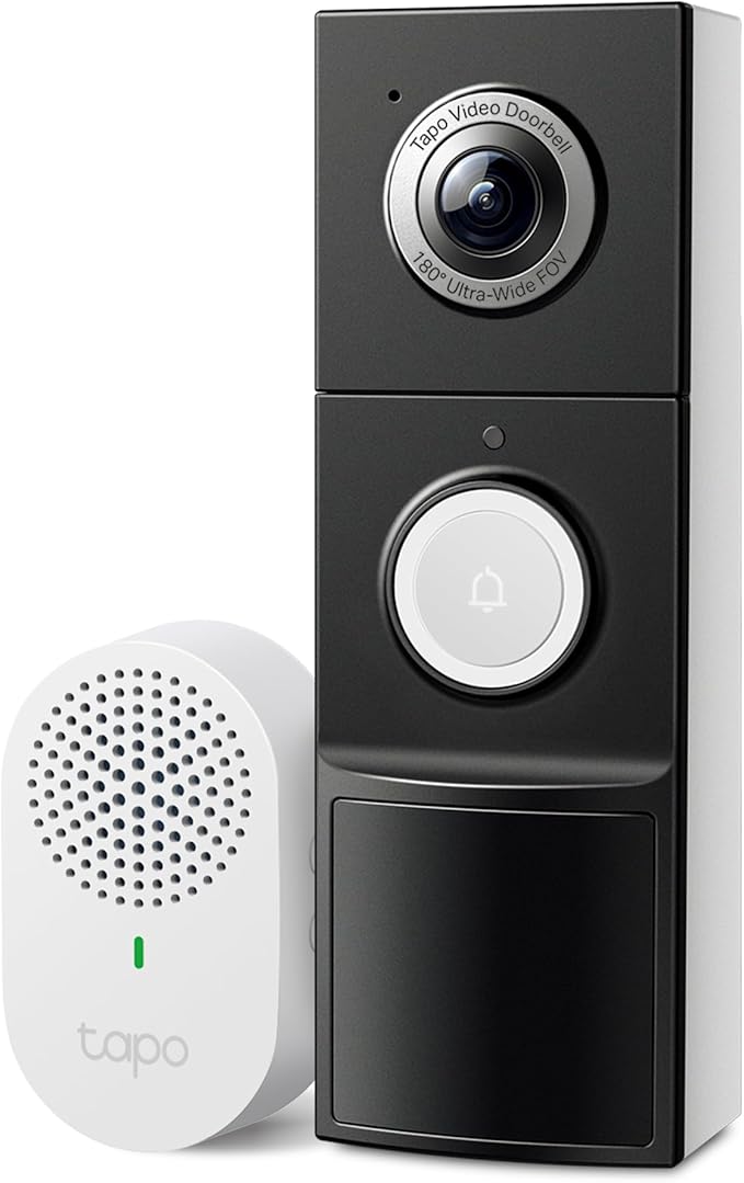 TP-LINK Tapo D235 2K 5MP 180 Degree Smart Video Doorbell with Chime UK Ver NEW