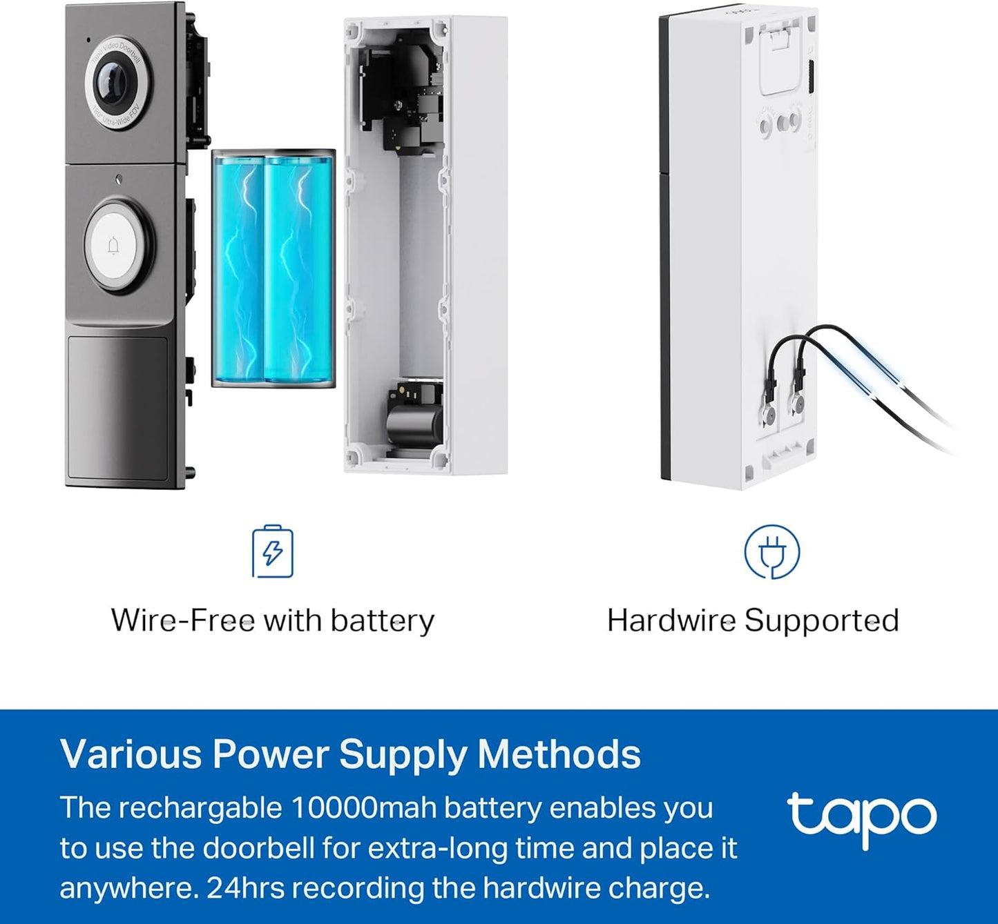 TP-LINK Tapo D235 2K 5MP 180 Degree Smart Video Doorbell with Chime UK Ver NEW