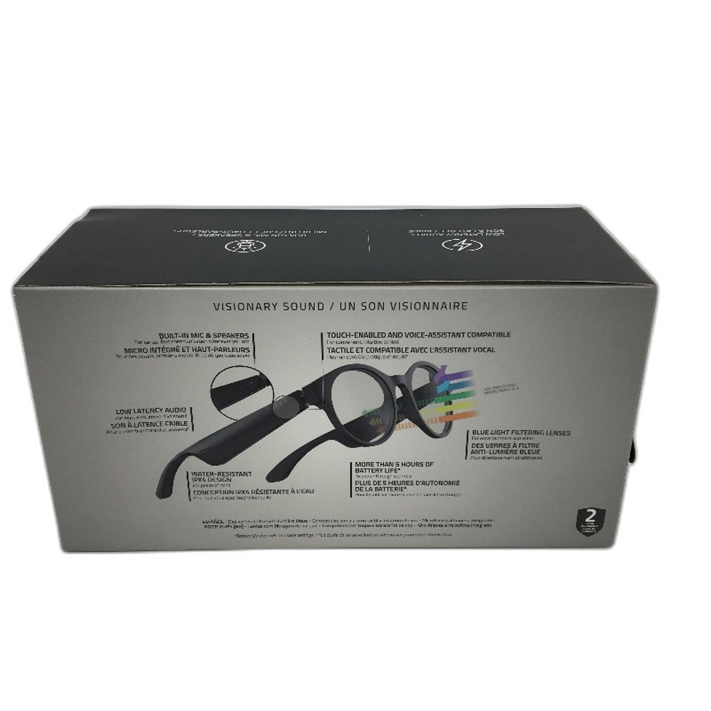 Razer Anzu Blue Light FIltering Mic & Audio Round Smart Glasses Size Large NEW