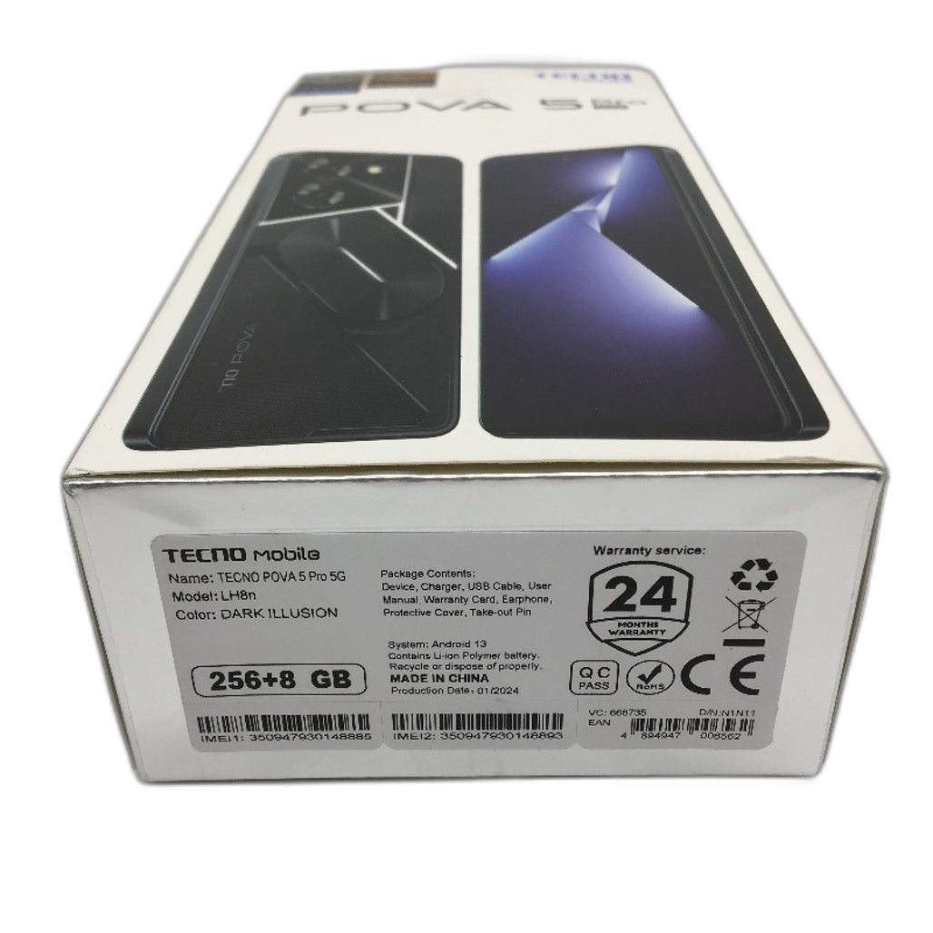 Tecno Mobile POVA 5 Pro 5G 256gb 8gb Dark Illusion Blue Smartphone EUR Ver. DEMO
