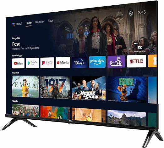 TCL 32 Inch HDR FHD 1080p Dolby Audio Ultra Slim Smart Android TV - EU Plug NEW