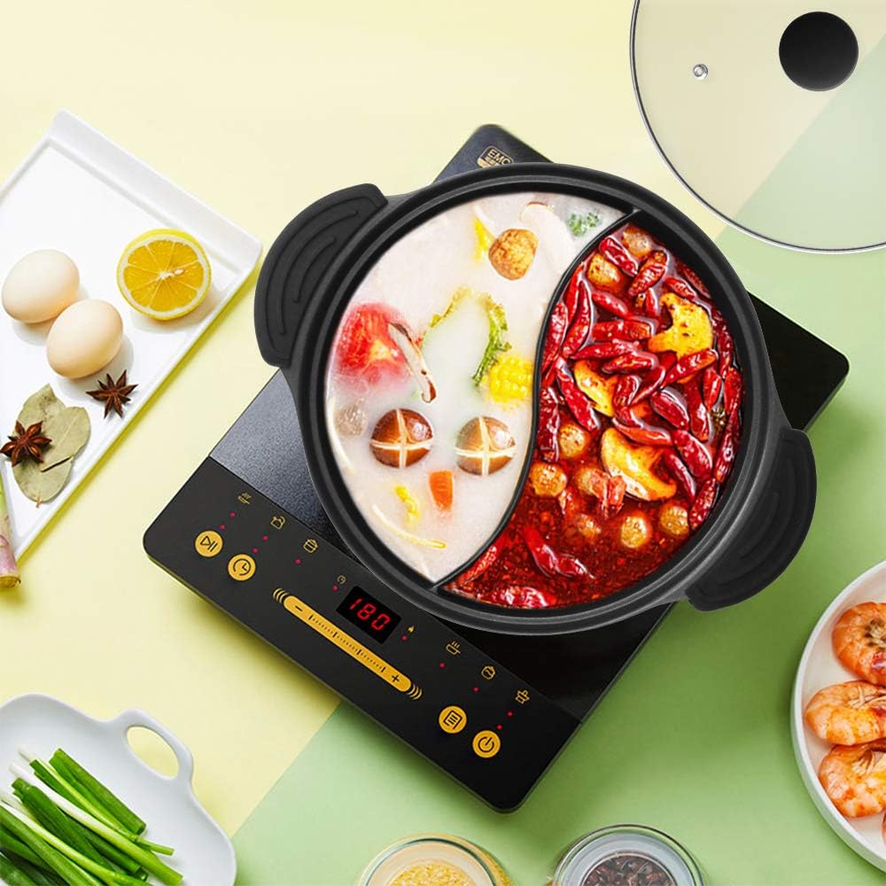 Kerykwan White Chinese Shabu Shabu Hot Pot With Divider All Hob Cooker 4.5L NEW