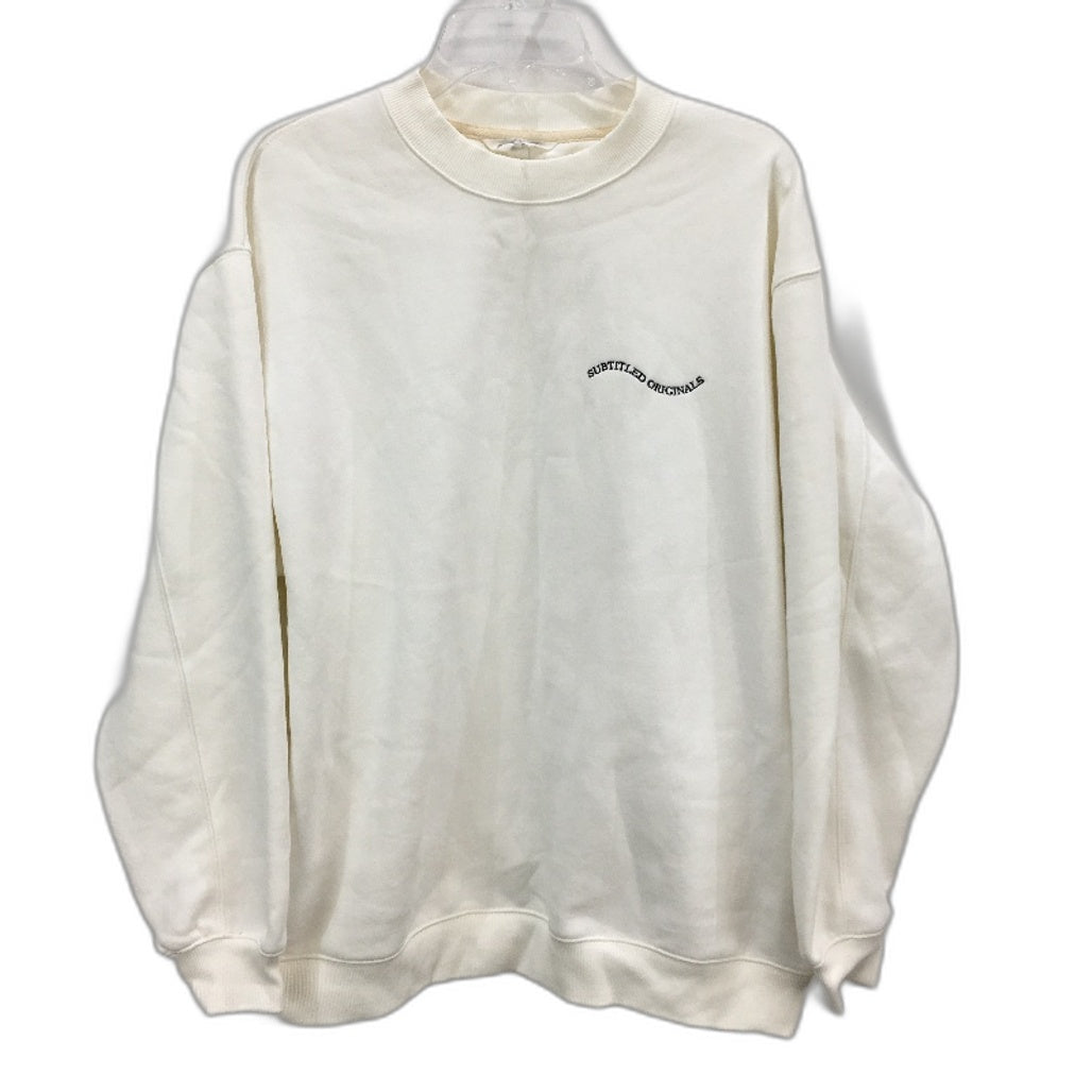 Subtitled Originals White Classic Fleece Crew Neck Jumper Unisex Size Small NEW
