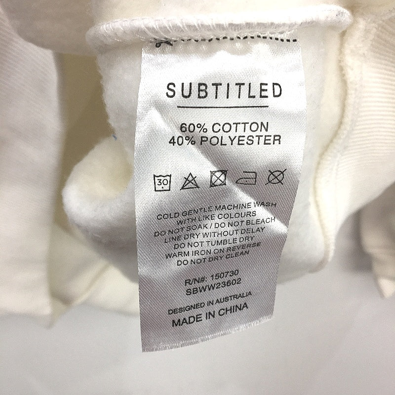 Subtitled Originals White Classic Fleece Crew Neck Jumper Unisex Size Small NEW