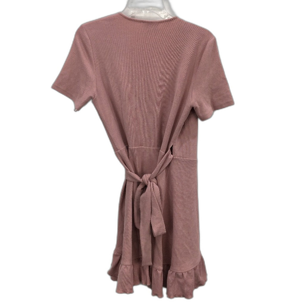 Showpo Blush Pink Short Sleeve Wrap This Is Happening Dress Ladies Size 8 NEW