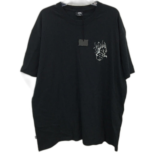 Stussy Fire Dice Classic Black White Logo Printed TShirt Mens Size 2XL NEW