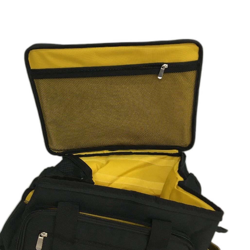 Black Large Electrical Cable File Bag With 6 Dividers, Labels & Cable Ties NEW