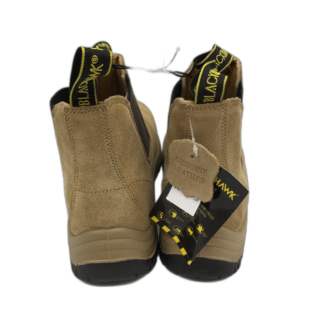 Blackhawk Pull Up Steel Toe Cap Safety Boots Suede Wheat Mens Size 11 NEW
