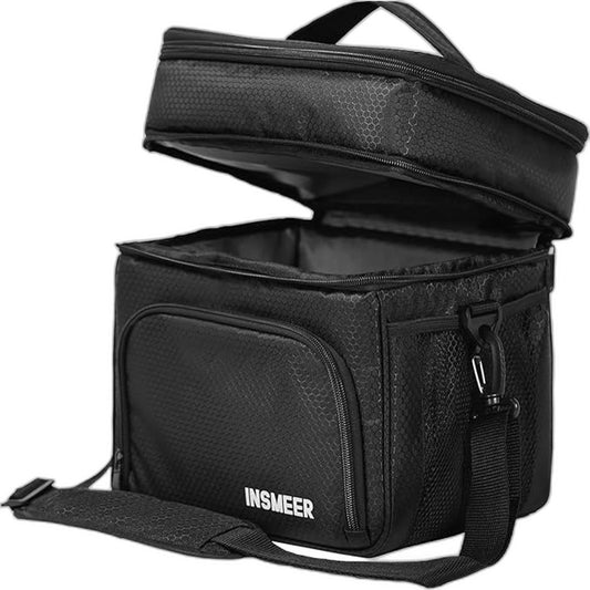 Insmeer 16L 2 Decks Insulated Lunch Cooler Bag Leakproof With Shoulder Strap NEW