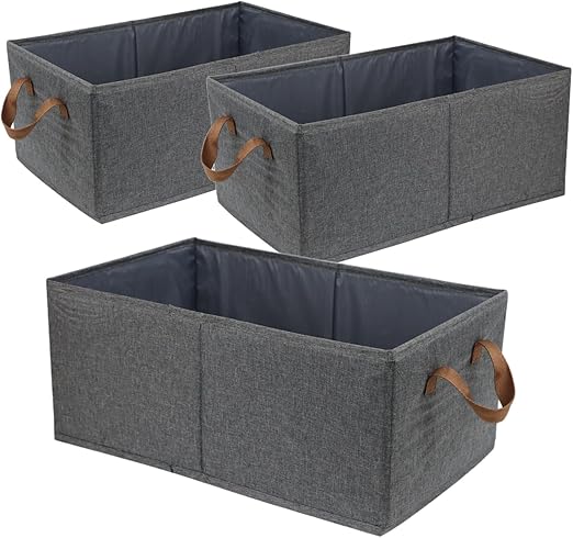 Pack Of 3 Large Capacity Storage Box Closet Organizer System Foldable Containers