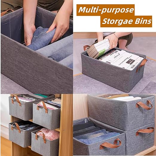 Pack Of 3 Large Capacity Storage Box Closet Organizer System Foldable Containers