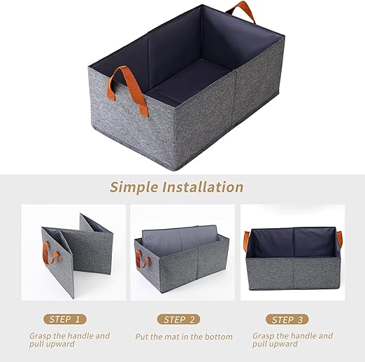 Pack Of 3 Large Capacity Storage Box Closet Organizer System Foldable Containers