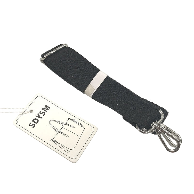 SDYSM Black Canvas Crossbody Tote Bag Zipper Compartment With Cloud Keychain