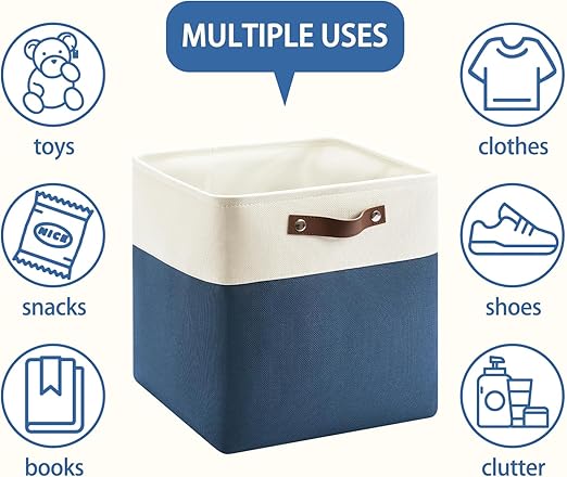 Patvingot 4 Pack 13 Inch Cube Storage Bins Foldable Basket Organizer With Handle