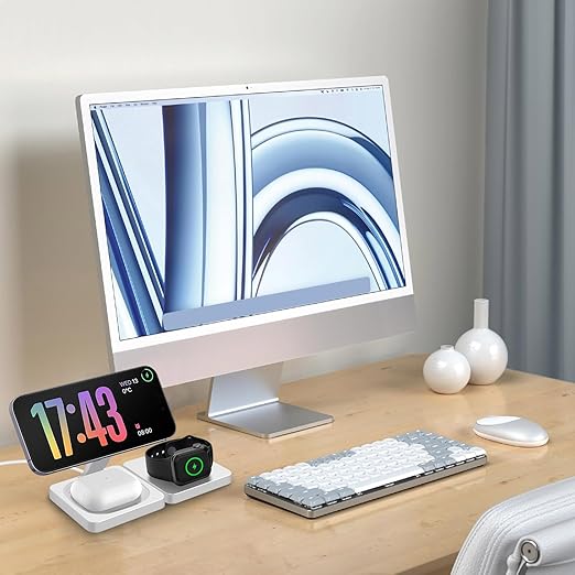 Compact Design Foldable 3 In 1 Wireless Charging Station Magsafe Charger Airpods