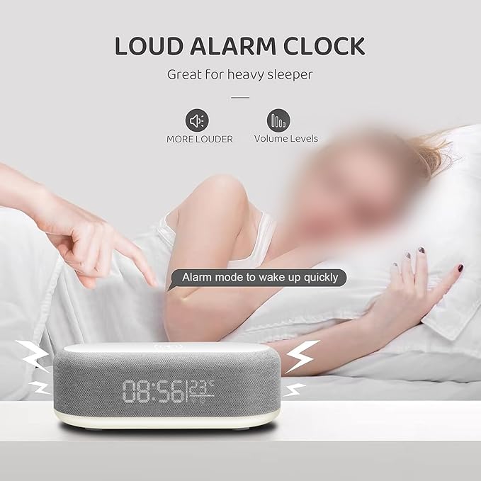Multi Functional 4 In 1 Alarm Clock With Wireless Charging Dimmable Night Light