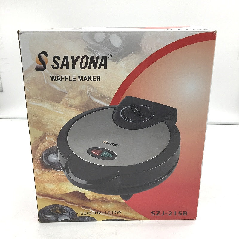 Sayona SZJ-215B 1200W 220-240V 50-60Hz Non Stick Electric Waffle Maker NEW