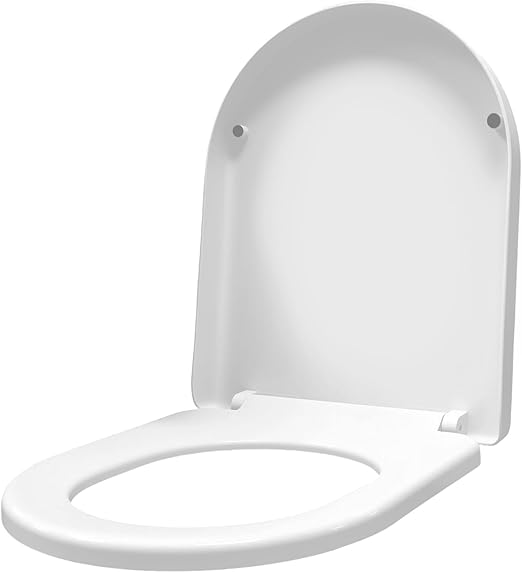 Basic U Shape Non Slip White Toilet Seat Cover with Soft Close 45x36cm NEW