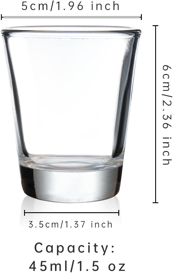 10 Pack 1.5oz Crystal Clear Shot Glasses with Heavy Base NEW