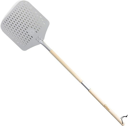 Chef Pomodoro 12x14 In Perforated Aluminum Pizza Peel with Detachable Handle NEW