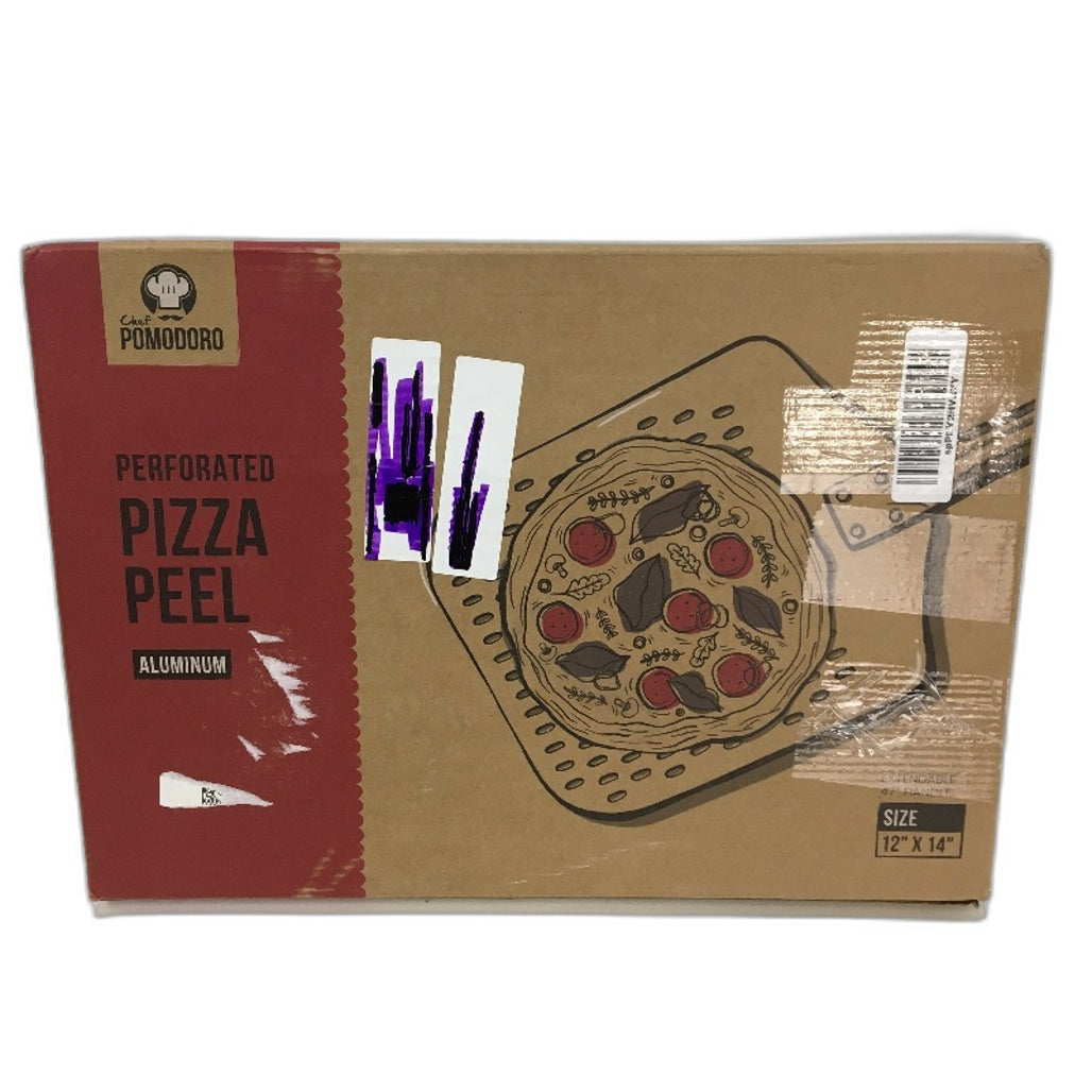 Chef Pomodoro 12x14 In Perforated Aluminum Pizza Peel with Detachable Handle NEW