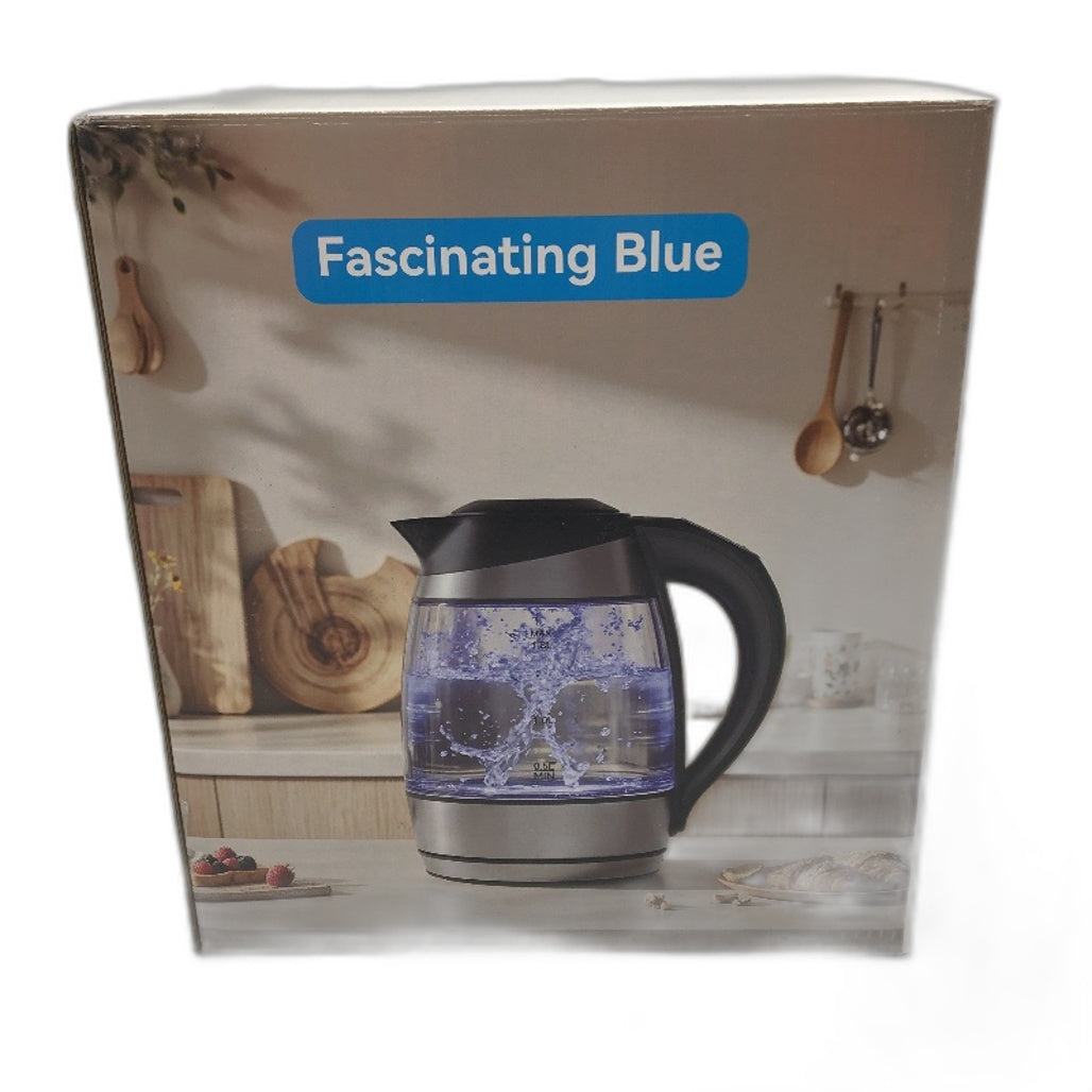 1.8L LED Light 360 Degree Swivel Automatic Shut Off Glass Kettle NEW