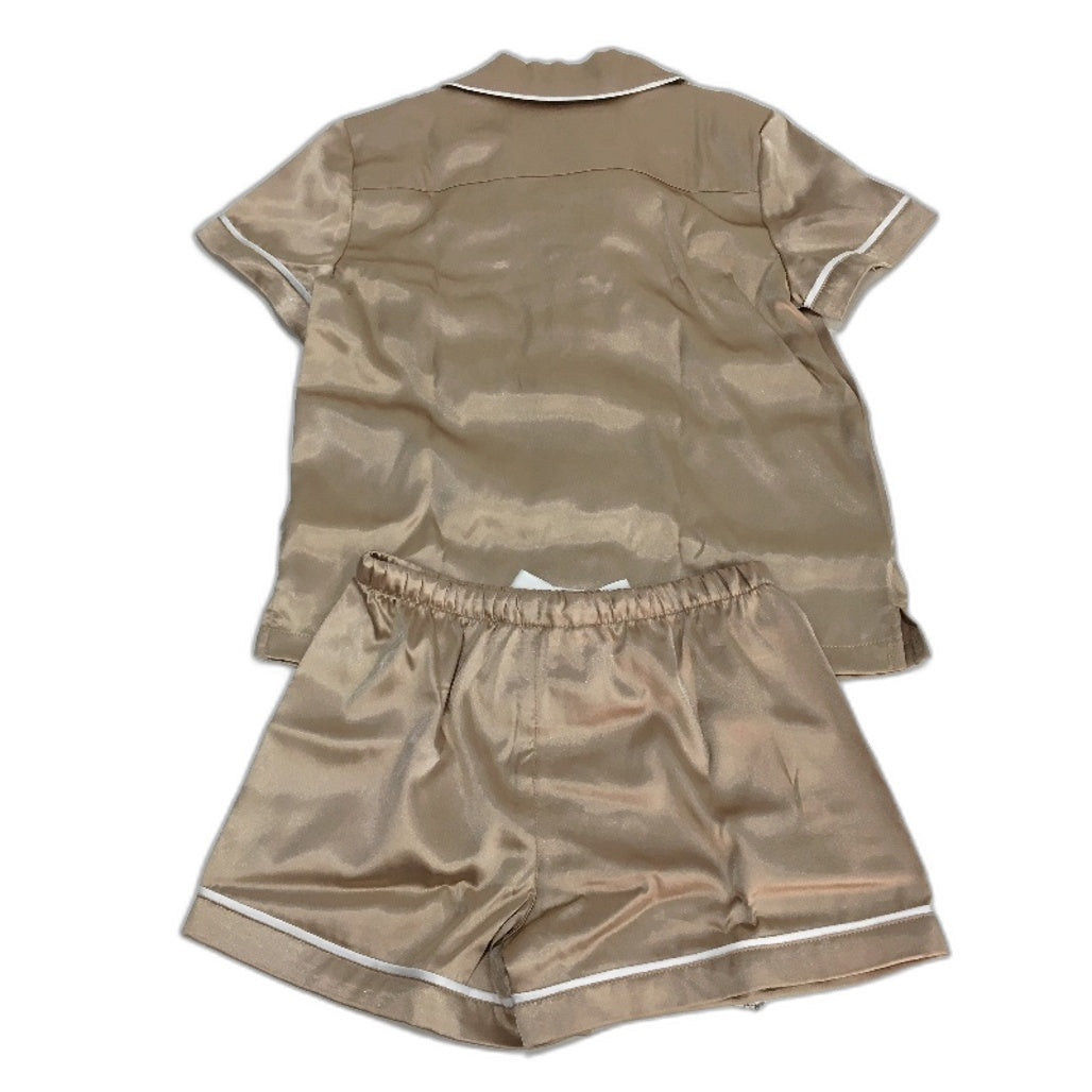 Peter Alexander Kids Gold Satin Chic Shortie Pyjama Set Junior Size 4 NEW