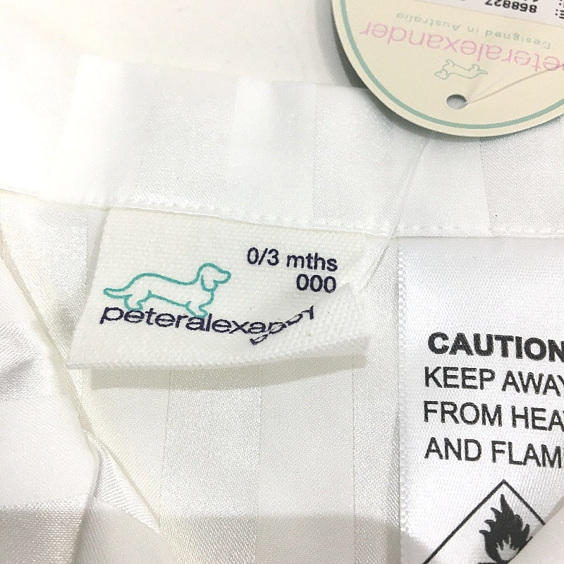 Peter Alexander Classic White Satin Shortie Pyjama Set Baby Sz 00-03 Months NEW