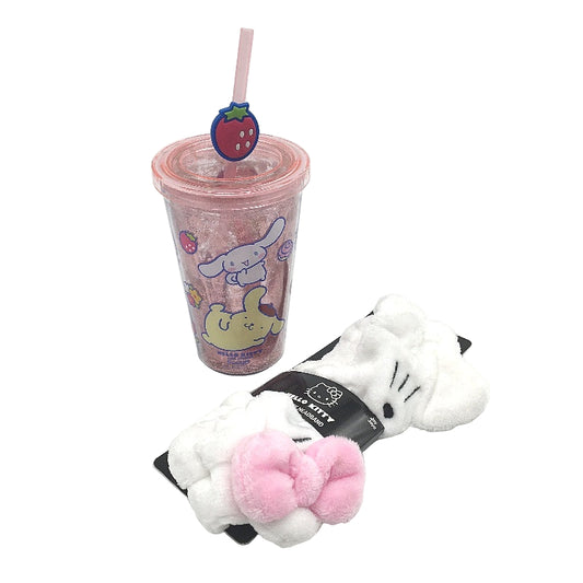 Sanrio Hello Kitty and Friends Travel Cup and Beauty Headband Bundle NEW