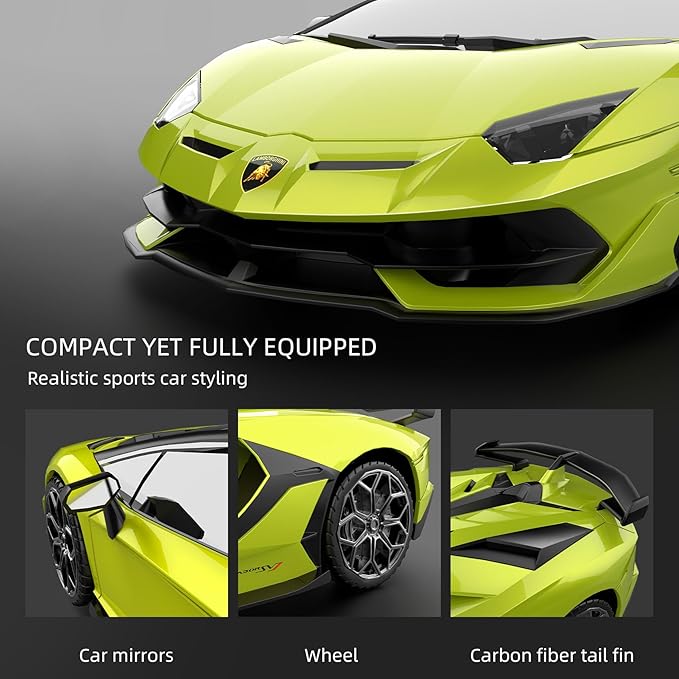 AeroQuest Lamborghini Aventador SVJ Roadster 1:24 RC Car in Lime Green NEW