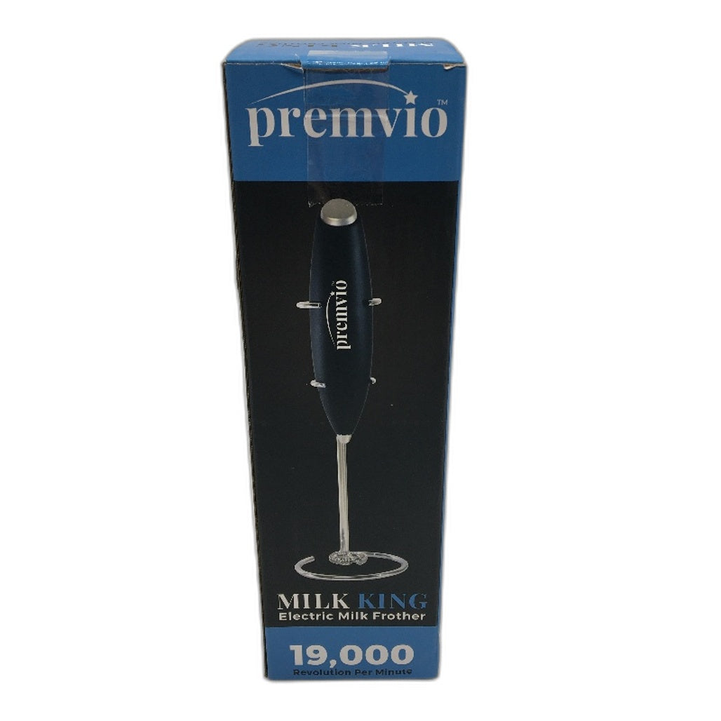 Premvio Powerful Milk Frother Handheld Electric Foam Maker With Stand