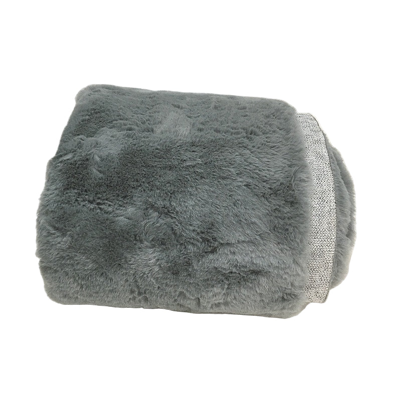 Kirkton House Super Soft Faux Rabbit Fur Plush Grey Floor Rug NEW