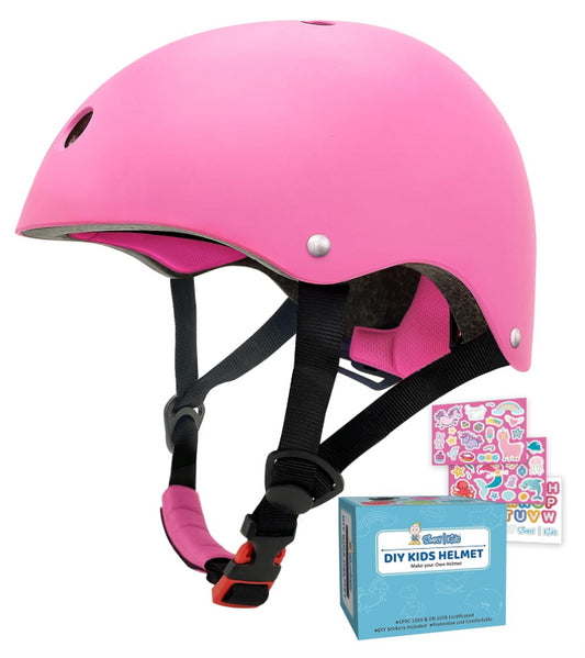 Simply Kids Pink Bike Helmet With DIY Decoration Stickers Kids Size Small