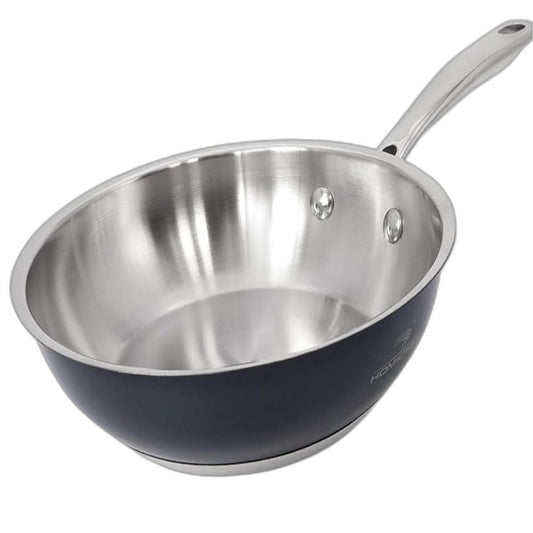 Homichef Nickel Free Stainless Steel Navy & Silver 24cm Frying Pan Non-Stick
