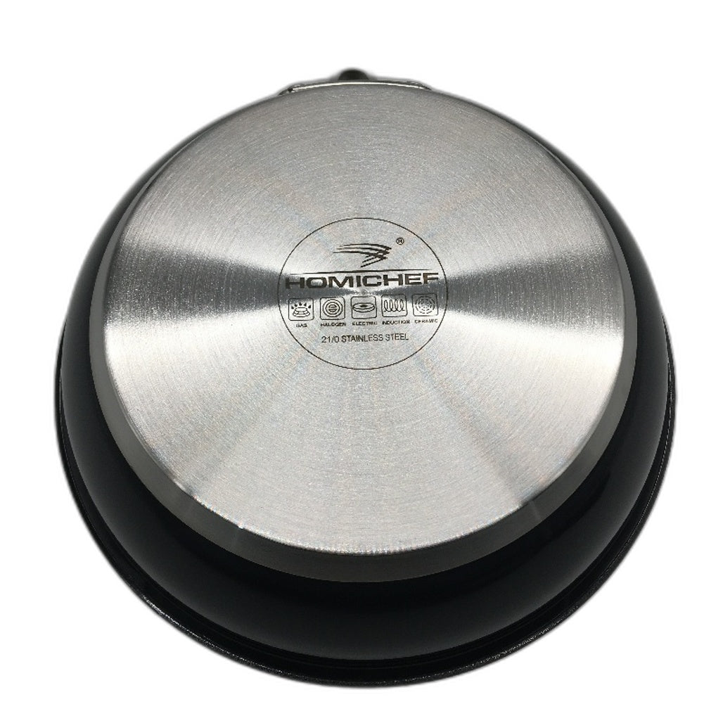 Homichef Nickel Free Stainless Steel Navy & Silver 24cm Frying Pan Non-Stick
