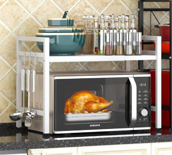 Pusdon 2-Tier Extendable Microwave Oven Rack Shelf Heavy Duty Stand Organiser