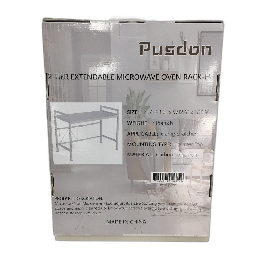 Pusdon 2-Tier Extendable Microwave Oven Rack Shelf Heavy Duty Stand Organiser
