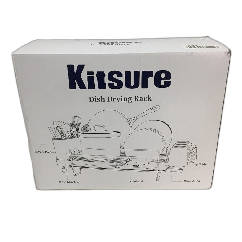 Kitsure Large Extendable Dish Drying Rack Multifunctional Water Drainer