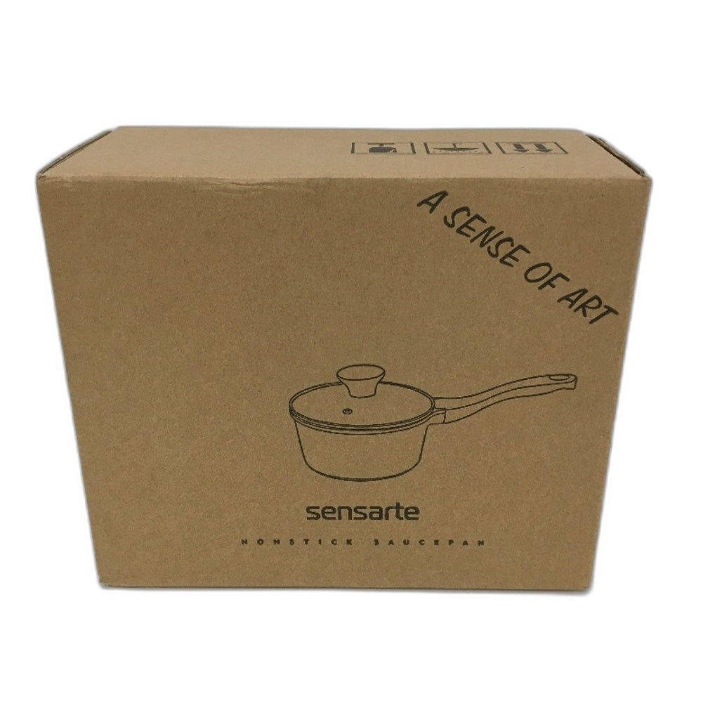 Sensarte Non-Stick Saucepan With Lid 20cm Medium Pot 2.5 Quart Granite Coating
