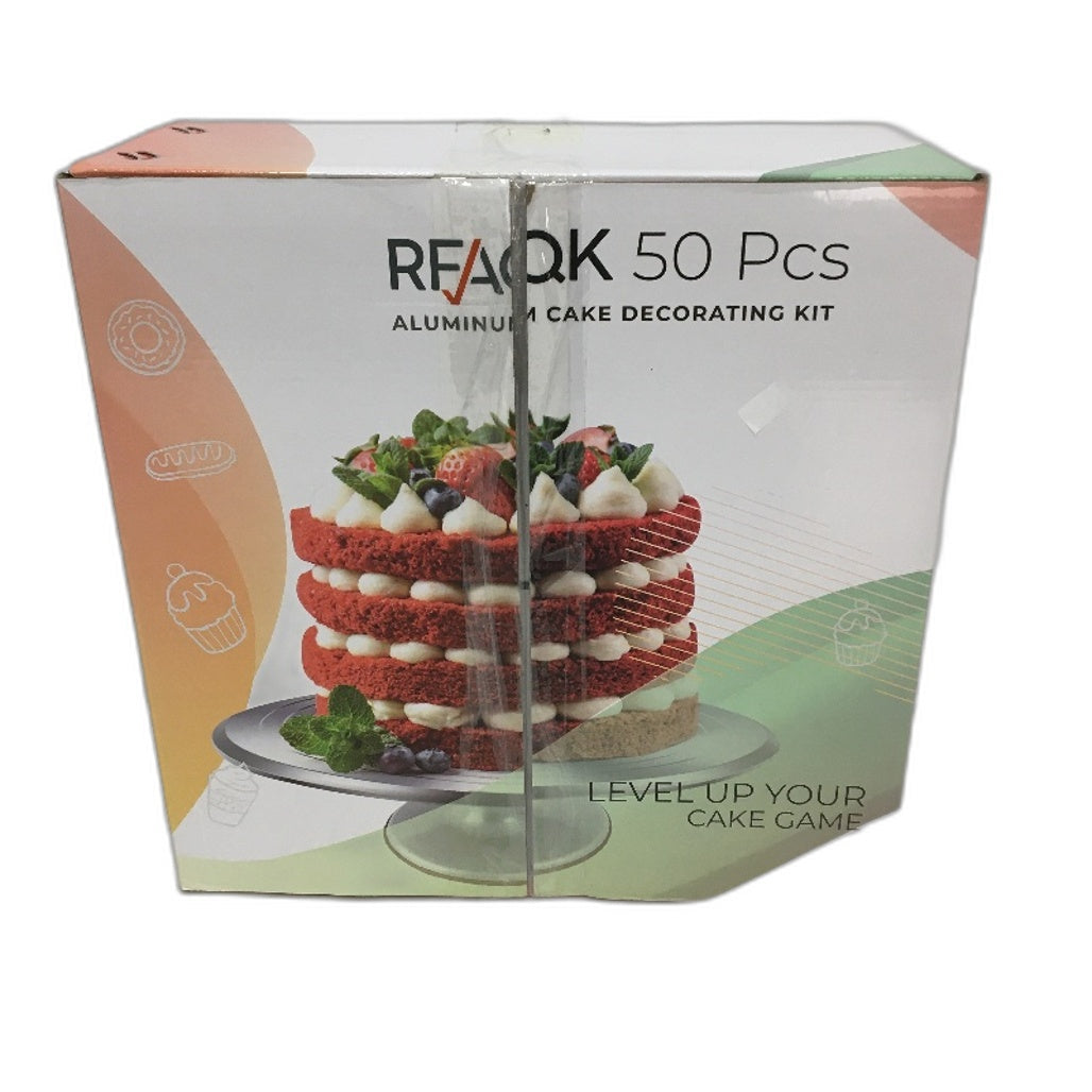 RFAQK 50 Pcs Cake Turntable & Cake Making Accessories 12" Revolving Stand Kit